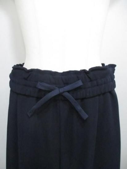 ディニテコリエ Dignite collier 裏フリース ラインワイドパンツ MEI-80256343- ネイビー