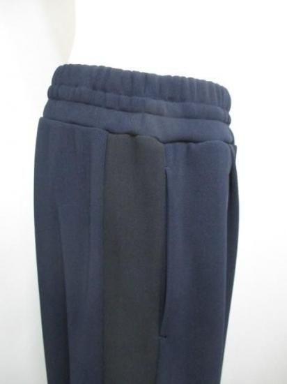 ディニテコリエ Dignite collier 裏フリース ラインワイドパンツ MEI-80256343- ネイビー