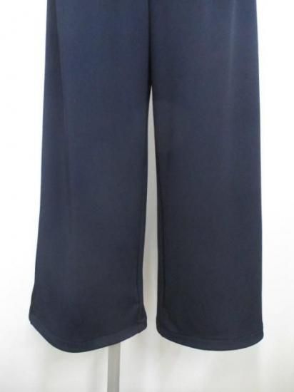 ディニテコリエ Dignite collier 裏フリース ラインワイドパンツ MEI-80256343- ネイビー