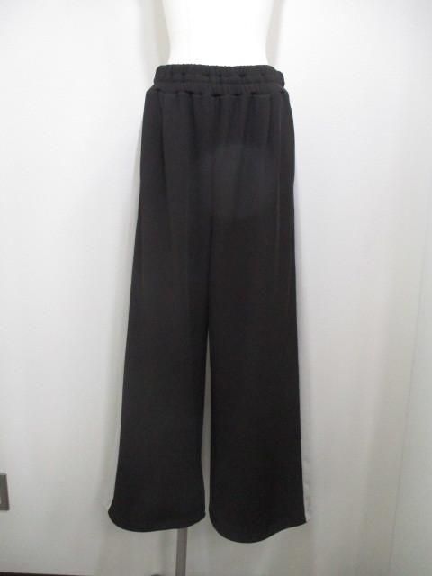 ディニテコリエ Dignite collier 裏フリース ラインワイドパンツ MEI-80256343- チャコール