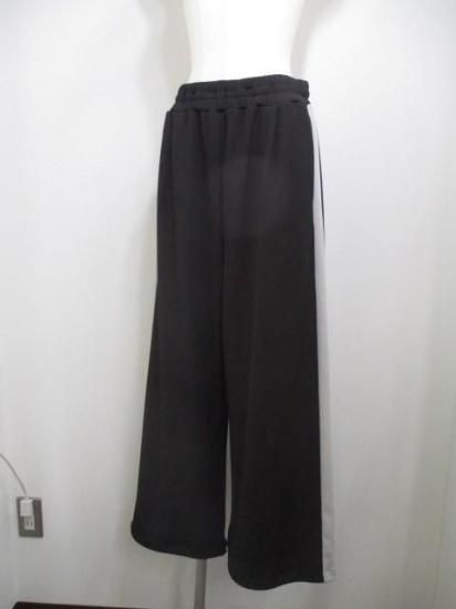 ディニテコリエ Dignite collier 裏フリース ラインワイドパンツ MEI-80256343- チャコール