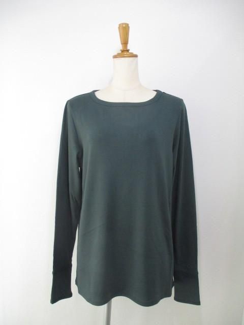 送料無料 アンナケリー ANNAKERRY ウォームロングスリーブTシャツ 85243937 ウォームロンT ロン T 着回し 暖かい 裏起毛 レイヤード メイン インナー GREEN