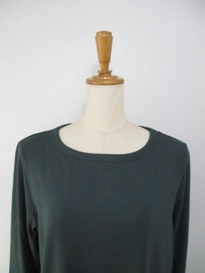 送料無料 アンナケリー ANNAKERRY ウォームロングスリーブTシャツ 85243937 ウォームロンT ロン T 着回し 暖かい 裏起毛 レイヤード メイン インナー GREEN