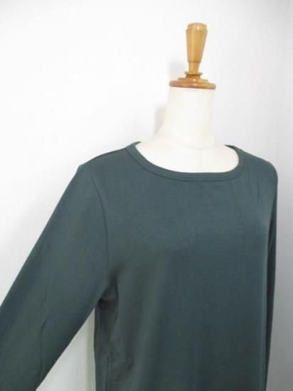 送料無料 アンナケリー ANNAKERRY ウォームロングスリーブTシャツ 85243937 ウォームロンT ロン T 着回し 暖かい 裏起毛 レイヤード メイン インナー GREEN