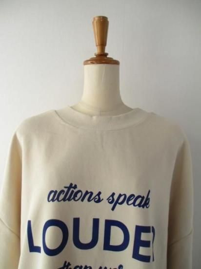 送料無料 シロデラボンテ siro de labonte LOUDER 2way PO R543217 レディース 25秋冬 裏毛 ロゴスウェット 日本製 前後2way ECRU×DBLUE