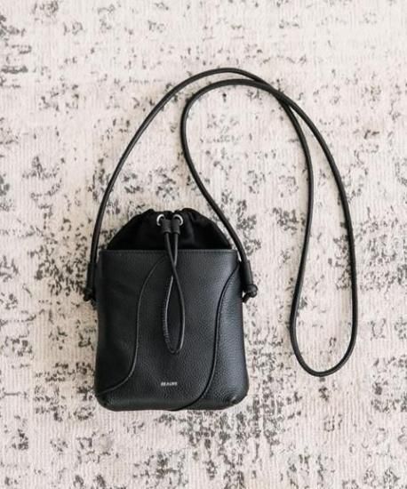 ̵ ӥ BEAURE Mini Drawstring Pouch Bag B-25347 ߥ˥   쥶 ܳ ǥ꡼桼 奢 ץ BLACK