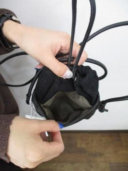 ̵ ӥ BEAURE Mini Drawstring Pouch Bag B-25347 ߥ˥   쥶 ܳ ǥ꡼桼 奢 ץ BLACK