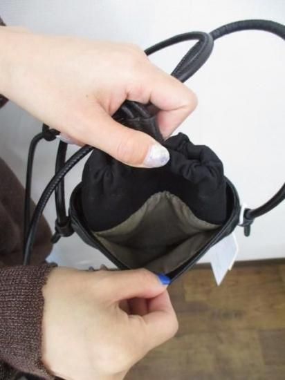 ̵ ӥ BEAURE Mini Drawstring Pouch Bag B-25347 ߥ˥   쥶 ܳ ǥ꡼桼 奢 ץ BLACK