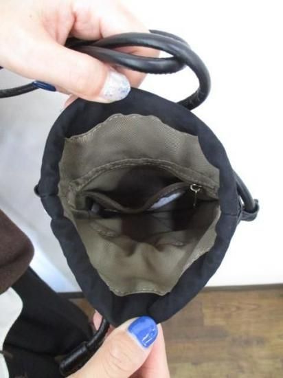 ̵ ӥ BEAURE Mini Drawstring Pouch Bag B-25347 ߥ˥   쥶 ܳ ǥ꡼桼 奢 ץ BLACK