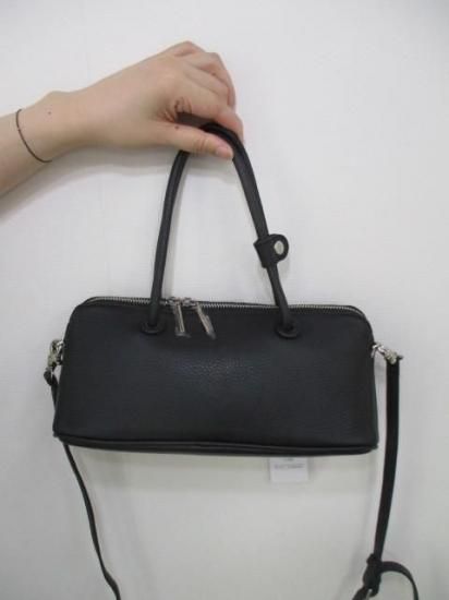 送料無料 BEAURE ビュレ 横長ブガッティ型2WAYショルダーバッグ B-25419 ショルダーバッグ 2WAY ボストンバッグ レトロ 横長 大人 ミニマル トレンド BLACK