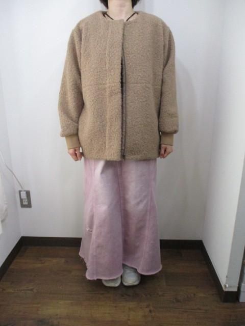 送料無料 ディニテコリエ Dignite collier モヘア混 ボアブルゾン レディース アウター IN-80256394 ノーカラー 防寒 軽量 暖かい 丈長め 25秋冬新作 MOCHA