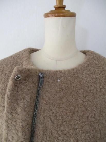 送料無料 ディニテコリエ Dignite collier モヘア混 ボアブルゾン レディース アウター IN-80256394 ノーカラー 防寒 軽量 暖かい 丈長め 25秋冬新作 MOCHA