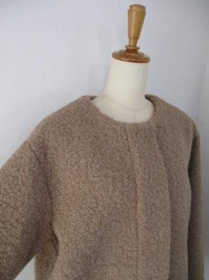 送料無料 ディニテコリエ Dignite collier モヘア混 ボアブルゾン レディース アウター IN-80256394 ノーカラー 防寒 軽量 暖かい 丈長め 25秋冬新作 MOCHA