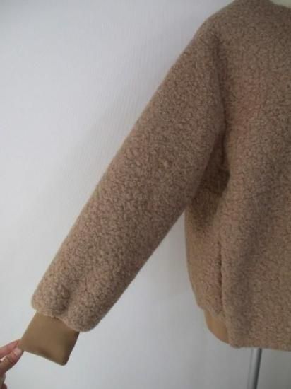 送料無料 ディニテコリエ Dignite collier モヘア混 ボアブルゾン レディース アウター IN-80256394 ノーカラー 防寒 軽量 暖かい 丈長め 25秋冬新作 MOCHA