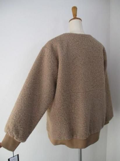 送料無料 ディニテコリエ Dignite collier モヘア混 ボアブルゾン レディース アウター IN-80256394 ノーカラー 防寒 軽量 暖かい 丈長め 25秋冬新作 MOCHA