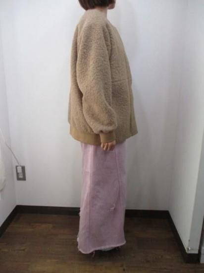 送料無料 ディニテコリエ Dignite collier モヘア混 ボアブルゾン レディース アウター IN-80256394 ノーカラー 防寒 軽量 暖かい 丈長め 25秋冬新作 MOCHA