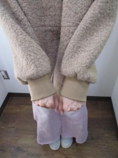 送料無料 ディニテコリエ Dignite collier モヘア混 ボアブルゾン レディース アウター IN-80256394 ノーカラー 防寒 軽量 暖かい 丈長め 25秋冬新作 MOCHA