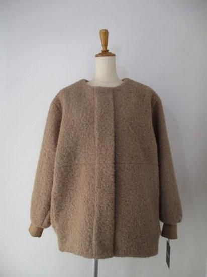 送料無料 ディニテコリエ Dignite collier モヘア混 ボアブルゾン レディース アウター IN-80256394 ノーカラー 防寒 軽量 暖かい 丈長め 25秋冬新作 MOCHA