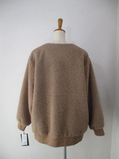 送料無料 ディニテコリエ Dignite collier モヘア混 ボアブルゾン レディース アウター IN-80256394 ノーカラー 防寒 軽量 暖かい 丈長め 25秋冬新作 MOCHA