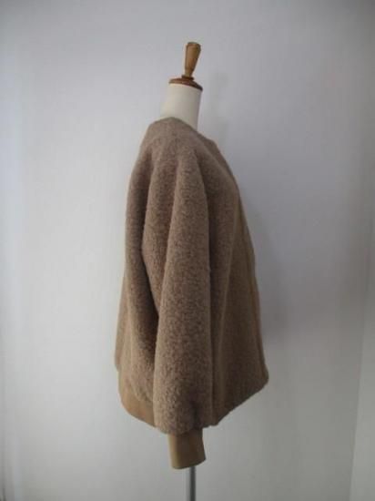 送料無料 ディニテコリエ Dignite collier モヘア混 ボアブルゾン レディース アウター IN-80256394 ノーカラー 防寒 軽量 暖かい 丈長め 25秋冬新作 MOCHA