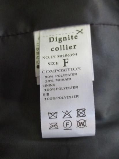 送料無料 ディニテコリエ Dignite collier モヘア混 ボアブルゾン レディース アウター IN-80256394 ノーカラー 防寒 軽量 暖かい 丈長め 25秋冬新作 CHARCOAL