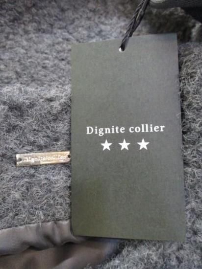 送料無料 ディニテコリエ Dignite collier モヘア混 ボアブルゾン レディース アウター IN-80256394 ノーカラー 防寒 軽量 暖かい 丈長め 25秋冬新作 CHARCOAL