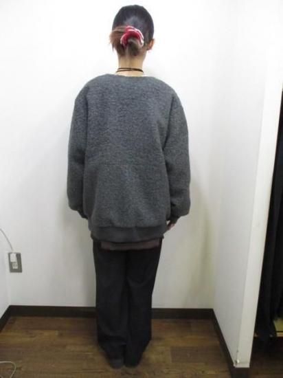 送料無料 ディニテコリエ Dignite collier モヘア混 ボアブルゾン レディース アウター IN-80256394 ノーカラー 防寒 軽量 暖かい 丈長め 25秋冬新作 CHARCOAL