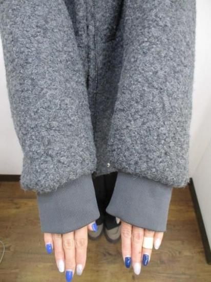 送料無料 ディニテコリエ Dignite collier モヘア混 ボアブルゾン レディース アウター IN-80256394 ノーカラー 防寒 軽量 暖かい 丈長め 25秋冬新作 CHARCOAL