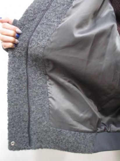 送料無料 ディニテコリエ Dignite collier モヘア混 ボアブルゾン レディース アウター IN-80256394 ノーカラー 防寒 軽量 暖かい 丈長め 25秋冬新作 CHARCOAL