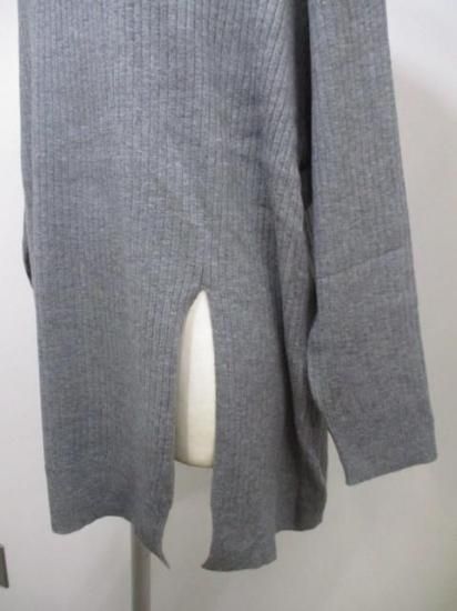 送料無料 シアントーキョー CYAN TOKYO アシメスリットオーバータートル 507415 アシメ スリット オーバータートル リブ 着心地 ゆったり 柔らかい 伸縮性 GRAY