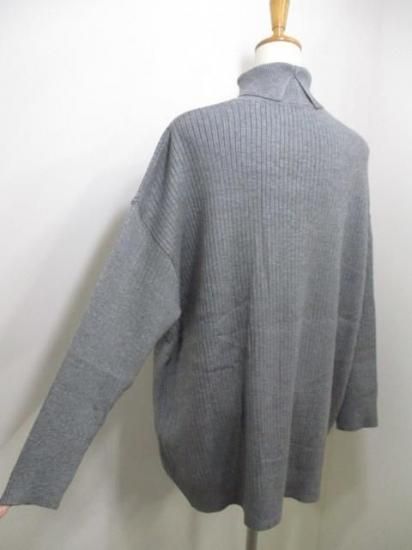 送料無料 シアントーキョー CYAN TOKYO アシメスリットオーバータートル 507415 アシメ スリット オーバータートル リブ 着心地 ゆったり 柔らかい 伸縮性 GRAY