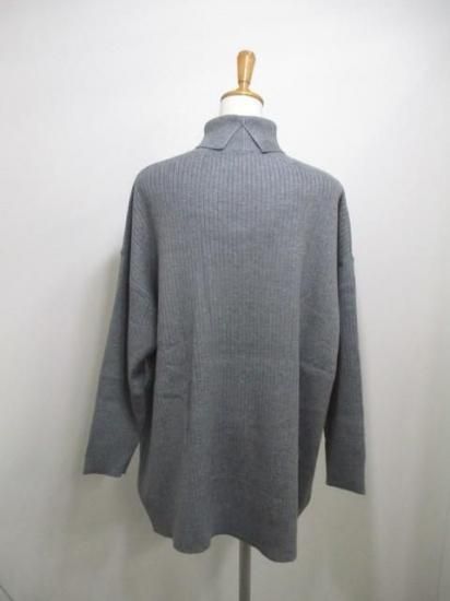 送料無料 シアントーキョー CYAN TOKYO アシメスリットオーバータートル 507415 アシメ スリット オーバータートル リブ 着心地 ゆったり 柔らかい 伸縮性 GRAY