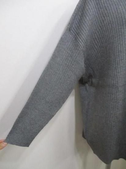 送料無料 シアントーキョー CYAN TOKYO アシメスリットオーバータートル 507415 アシメ スリット オーバータートル リブ 着心地 ゆったり 柔らかい 伸縮性 GRAY