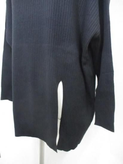 送料無料 シアントーキョー CYAN TOKYO アシメスリットオーバータートル 507415 アシメ スリット オーバータートル リブ 着心地 ゆったり 柔らかい 伸縮性 BLACK