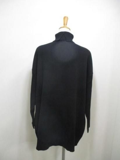 送料無料 シアントーキョー CYAN TOKYO アシメスリットオーバータートル 507415 アシメ スリット オーバータートル リブ 着心地 ゆったり 柔らかい 伸縮性 BLACK