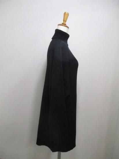 送料無料 シアントーキョー CYAN TOKYO アシメスリットオーバータートル 507415 アシメ スリット オーバータートル リブ 着心地 ゆったり 柔らかい 伸縮性 BLACK