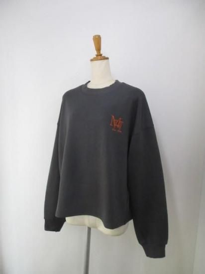 プライア Praia 刺繍バックリブカットソー LEQ-25120-チャコール×オレンジ