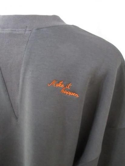 プライア Praia 刺繍バックリブカットソー LEQ-25120-チャコール×オレンジ