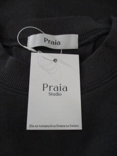 プライア Praia 刺繍バックリブカットソー LEQ-25120-チャコール×オレンジ