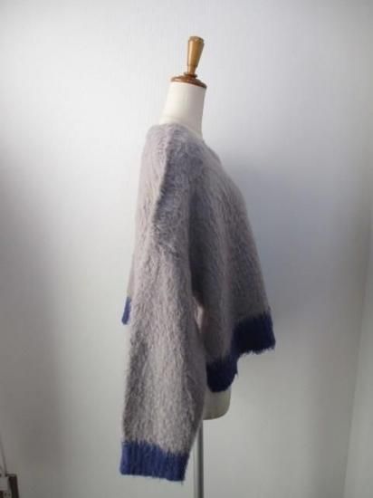 シアントーキョー CYAN TOKYO 配色カーリーショートニット 507416-ライトグレー