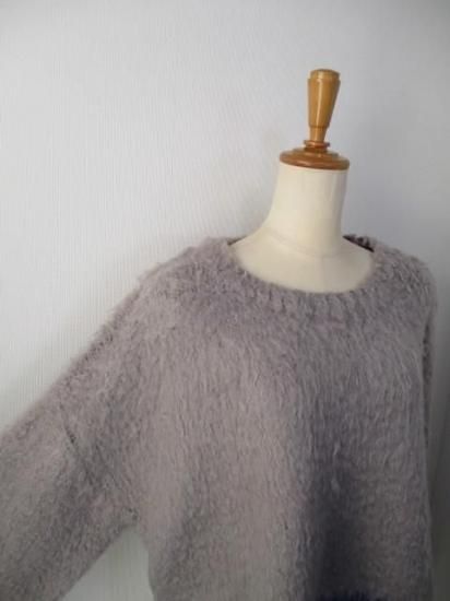 シアントーキョー CYAN TOKYO 配色カーリーショートニット 507416-ライトグレー