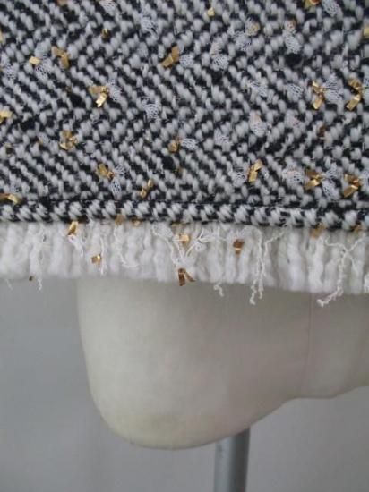 送料無料 シアントーキョー CYAN TOKYO ランダムラメツイードオープンベスト 507403 ツイード オープンベスト ファッション ジレ プルオーバー レイヤード ボタン BLACK