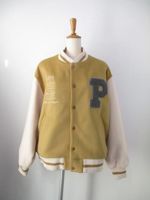 送料無料 トーマスマグパイ THOMAS MAGPIE ライトメルトン スタジャン レディース 2254504 25秋冬 アウター ブルゾン ワッペン バックロゴ 防寒 MUSTARD