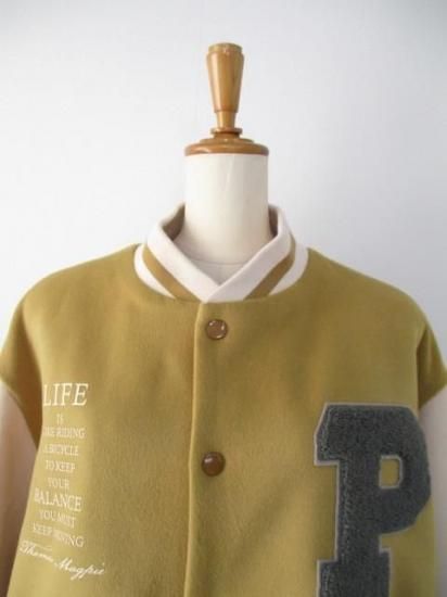 送料無料 トーマスマグパイ THOMAS MAGPIE ライトメルトン スタジャン レディース 2254504 25秋冬 アウター ブルゾン ワッペン バックロゴ 防寒 MUSTARD