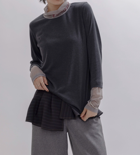 ̵ Eimee Law ߡ եåƥȥϥͥåTOPS 84458L-2 ȥåץ Ĺµ ʡ ᥤ 塼դ ץ 2025 CHARCOAL