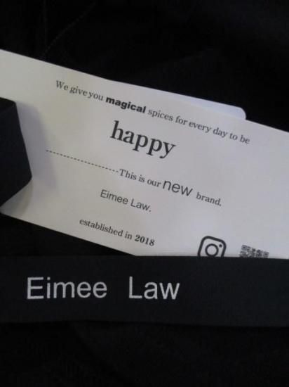 送料無料 Eimee Law エイミーロウ フロッキーテキストハイネックTOPS 84458L-2 トップス 長袖 インナー メイン チュール付き ロゴプリント 2025秋冬 BLACK