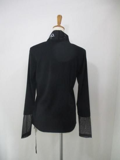 送料無料 Eimee Law エイミーロウ フロッキーテキストハイネックTOPS 84458L-2 トップス 長袖 インナー メイン チュール付き ロゴプリント 2025秋冬 BLACK