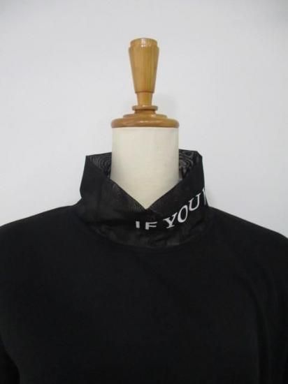 送料無料 Eimee Law エイミーロウ フロッキーテキストハイネックTOPS 84458L-2 トップス 長袖 インナー メイン チュール付き ロゴプリント 2025秋冬 BLACK