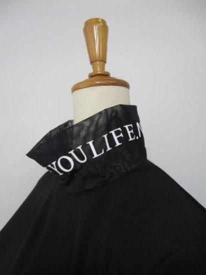 送料無料 Eimee Law エイミーロウ フロッキーテキストハイネックTOPS 84458L-2 トップス 長袖 インナー メイン チュール付き ロゴプリント 2025秋冬 BLACK