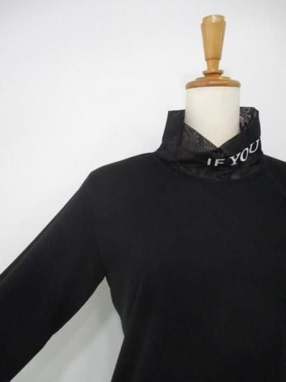 送料無料 Eimee Law エイミーロウ フロッキーテキストハイネックTOPS 84458L-2 トップス 長袖 インナー メイン チュール付き ロゴプリント 2025秋冬 BLACK